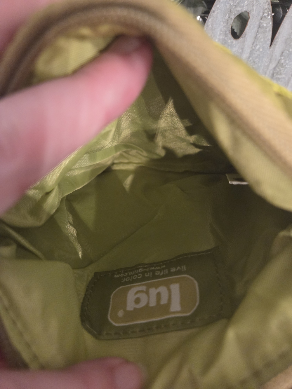 Lug Olive Green Quilted Crossbody Bag - Picture 7 of 9